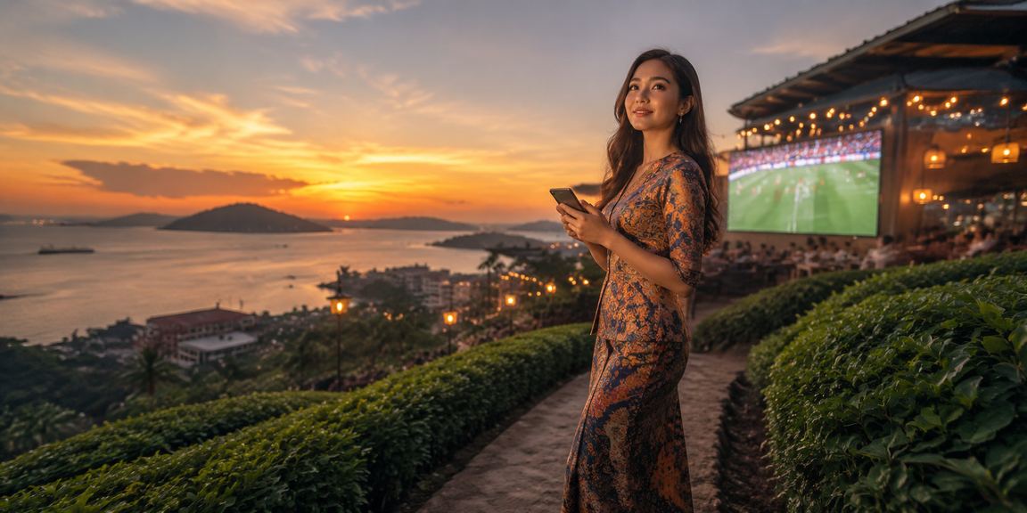 Peminat bola sepak Kota Kinabalu dengan batik menyaksikan pertaruhan sukan Malaysia
